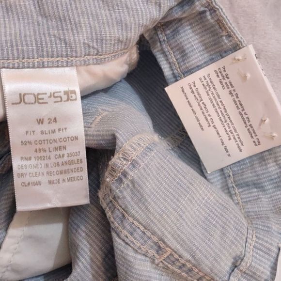 Joe's Jeans Light Blue and White Pinstripe Skinny Jeans Sz W24 Slim Fit - Picture 9 of 12